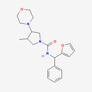 molecular formula C21H27N3O3 B7080871 N-[furan-2-yl(phenyl)methyl]-3-methyl-4-morpholin-4-ylpyrrolidine-1-carboxamide 