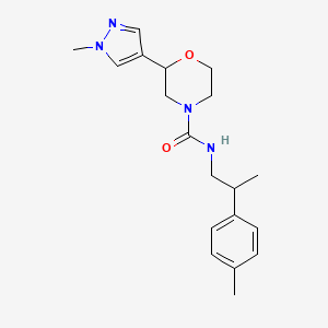 molecular formula C19H26N4O2 B7080879 N-[2-(4-methylphenyl)propyl]-2-(1-methylpyrazol-4-yl)morpholine-4-carboxamide 
