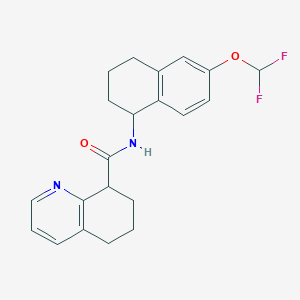 molecular formula C21H22F2N2O2 B7081048 N-[6-(difluoromethoxy)-1,2,3,4-tetrahydronaphthalen-1-yl]-5,6,7,8-tetrahydroquinoline-8-carboxamide 