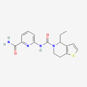 molecular formula C16H18N4O2S B7081062 N-(6-carbamoylpyridin-2-yl)-4-ethyl-6,7-dihydro-4H-thieno[3,2-c]pyridine-5-carboxamide 