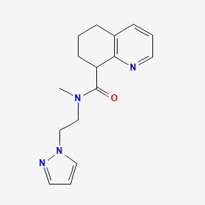 molecular formula C16H20N4O B7081071 N-methyl-N-(2-pyrazol-1-ylethyl)-5,6,7,8-tetrahydroquinoline-8-carboxamide 