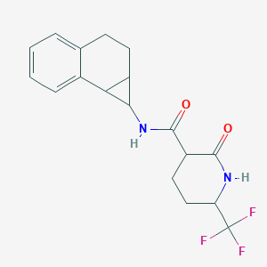 molecular formula C18H19F3N2O2 B7081090 N-(1a,2,3,7b-tetrahydro-1H-cyclopropa[a]naphthalen-1-yl)-2-oxo-6-(trifluoromethyl)piperidine-3-carboxamide 