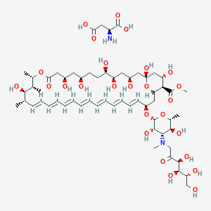 molecular formula C59H94N2O26 B070811 N-Methyl-N-D-fructopyranosylamphotericin B methyl ester L-aspartate CAS No. 195193-90-9
