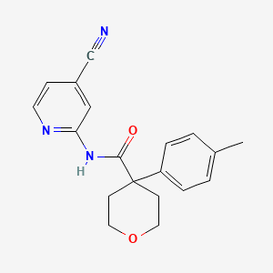 molecular formula C19H19N3O2 B7081114 N-(4-cyanopyridin-2-yl)-4-(4-methylphenyl)oxane-4-carboxamide 