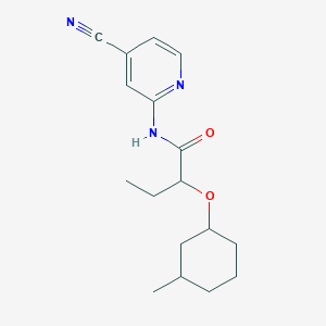 molecular formula C17H23N3O2 B7081153 N-(4-cyanopyridin-2-yl)-2-(3-methylcyclohexyl)oxybutanamide 