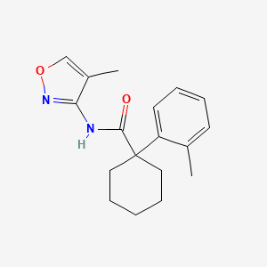 molecular formula C18H22N2O2 B7081155 N-(4-methyl-1,2-oxazol-3-yl)-1-(2-methylphenyl)cyclohexane-1-carboxamide 