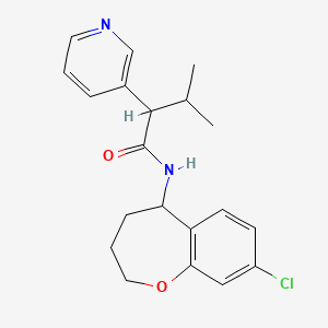 molecular formula C20H23ClN2O2 B7081175 N-(8-chloro-2,3,4,5-tetrahydro-1-benzoxepin-5-yl)-3-methyl-2-pyridin-3-ylbutanamide 
