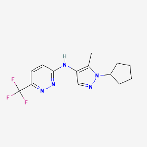 molecular formula C14H16F3N5 B7081271 N-(1-cyclopentyl-5-methylpyrazol-4-yl)-6-(trifluoromethyl)pyridazin-3-amine 