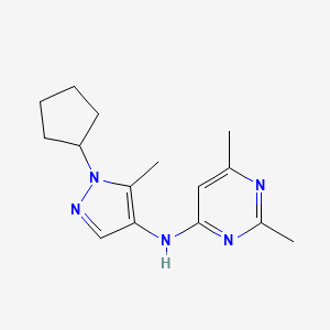 molecular formula C15H21N5 B7081280 N-(1-cyclopentyl-5-methylpyrazol-4-yl)-2,6-dimethylpyrimidin-4-amine 