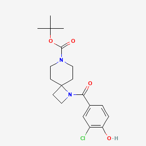 molecular formula C19H25ClN2O4 B7081443 Tert-butyl 1-(3-chloro-4-hydroxybenzoyl)-1,7-diazaspiro[3.5]nonane-7-carboxylate 