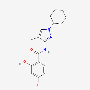 molecular formula C17H20FN3O2 B7081489 N-(1-cyclohexyl-4-methylpyrazol-3-yl)-4-fluoro-2-hydroxybenzamide 