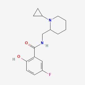 molecular formula C16H21FN2O2 B7081518 N-[(1-cyclopropylpiperidin-2-yl)methyl]-5-fluoro-2-hydroxybenzamide 