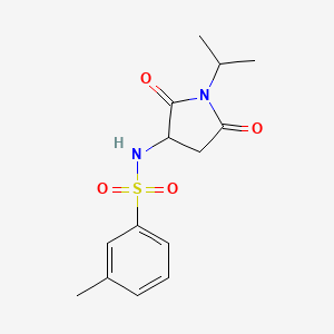 molecular formula C14H18N2O4S B7081630 N-(2,5-dioxo-1-propan-2-ylpyrrolidin-3-yl)-3-methylbenzenesulfonamide 