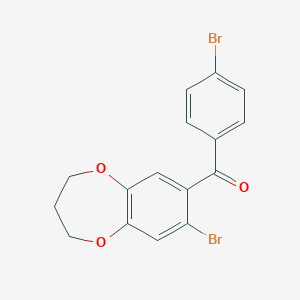 molecular formula C16H12Br2O3 B070817 (8-Bromo-3,4-Dihydro-2H-1,5-Benzodioxepin-7-Yl)(4-Bromophenyl)Methanone CAS No. 175136-37-5