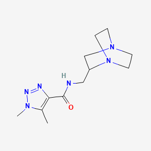 molecular formula C12H20N6O B7081707 N-(1,4-diazabicyclo[2.2.2]octan-2-ylmethyl)-1,5-dimethyltriazole-4-carboxamide 