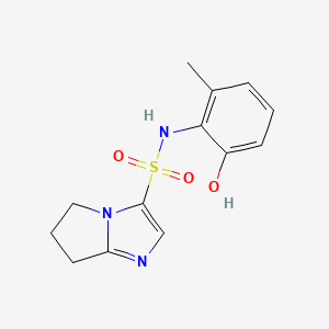 molecular formula C13H15N3O3S B7081708 N-(2-hydroxy-6-methylphenyl)-6,7-dihydro-5H-pyrrolo[1,2-a]imidazole-3-sulfonamide 