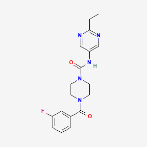 molecular formula C18H20FN5O2 B7081741 N-(2-ethylpyrimidin-5-yl)-4-(3-fluorobenzoyl)piperazine-1-carboxamide 