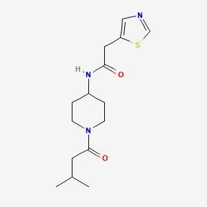 molecular formula C15H23N3O2S B7081804 N-[1-(3-methylbutanoyl)piperidin-4-yl]-2-(1,3-thiazol-5-yl)acetamide 