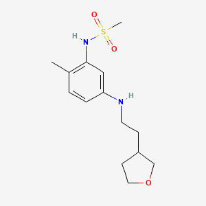 molecular formula C14H22N2O3S B7081834 N-[2-methyl-5-[2-(oxolan-3-yl)ethylamino]phenyl]methanesulfonamide 