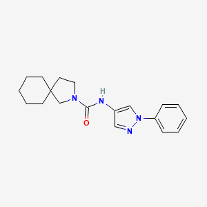 molecular formula C19H24N4O B7081880 N-(1-phenylpyrazol-4-yl)-2-azaspiro[4.5]decane-2-carboxamide 