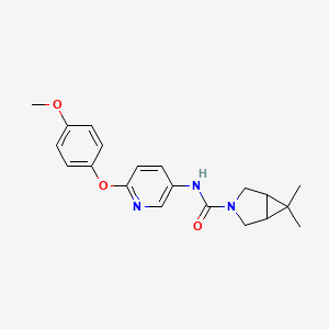 molecular formula C20H23N3O3 B7081899 N-[6-(4-methoxyphenoxy)pyridin-3-yl]-6,6-dimethyl-3-azabicyclo[3.1.0]hexane-3-carboxamide 