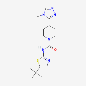 molecular formula C16H24N6OS B7081918 N-(5-tert-butyl-1,3-thiazol-2-yl)-4-(4-methyl-1,2,4-triazol-3-yl)piperidine-1-carboxamide 