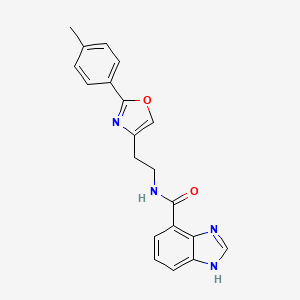 molecular formula C20H18N4O2 B7081937 N-[2-[2-(4-methylphenyl)-1,3-oxazol-4-yl]ethyl]-1H-benzimidazole-4-carboxamide 
