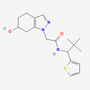 molecular formula C18H25N3O2S B7082017 N-(2,2-dimethyl-1-thiophen-2-ylpropyl)-2-(6-hydroxy-4,5,6,7-tetrahydroindazol-1-yl)acetamide 
