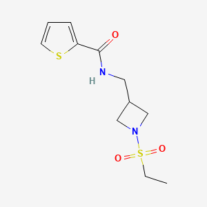 molecular formula C11H16N2O3S2 B7082034 N-[(1-ethylsulfonylazetidin-3-yl)methyl]thiophene-2-carboxamide 