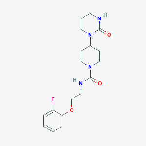 molecular formula C18H25FN4O3 B7082051 N-[2-(2-fluorophenoxy)ethyl]-4-(2-oxo-1,3-diazinan-1-yl)piperidine-1-carboxamide 