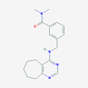 molecular formula C19H24N4O B7082097 N,N-dimethyl-3-[(6,7,8,9-tetrahydro-5H-cyclohepta[d]pyrimidin-4-ylamino)methyl]benzamide 