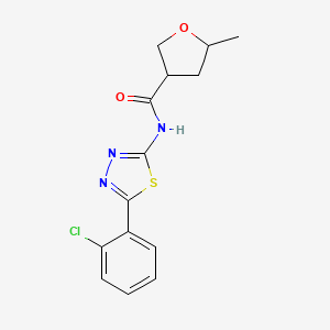 molecular formula C14H14ClN3O2S B7082109 N-[5-(2-chlorophenyl)-1,3,4-thiadiazol-2-yl]-5-methyloxolane-3-carboxamide 