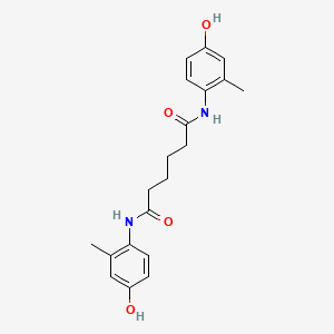 molecular formula C20H24N2O4 B7082237 N,N'-bis(4-hydroxy-2-methylphenyl)hexanediamide 