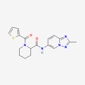 molecular formula C18H19N5O2S B7082254 N-(2-methyl-[1,2,4]triazolo[1,5-a]pyridin-6-yl)-1-(thiophene-2-carbonyl)piperidine-2-carboxamide 