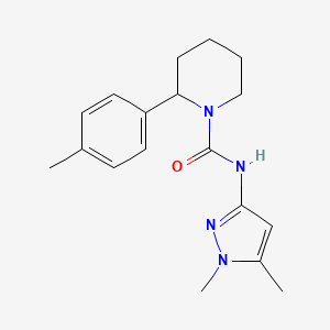 molecular formula C18H24N4O B7082306 N-(1,5-dimethylpyrazol-3-yl)-2-(4-methylphenyl)piperidine-1-carboxamide 