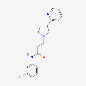 molecular formula C18H20FN3O B7082335 N-(3-fluorophenyl)-3-(3-pyridin-2-ylpyrrolidin-1-yl)propanamide 