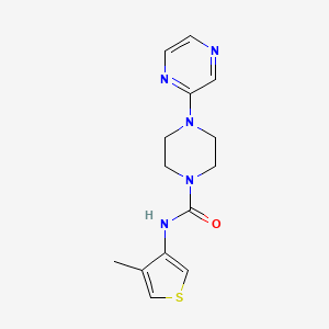 molecular formula C14H17N5OS B7082359 N-(4-methylthiophen-3-yl)-4-pyrazin-2-ylpiperazine-1-carboxamide 