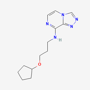 molecular formula C13H19N5O B7082426 N-(3-cyclopentyloxypropyl)-[1,2,4]triazolo[4,3-a]pyrazin-8-amine 