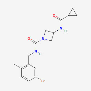 molecular formula C16H20BrN3O2 B7082451 N-[(5-bromo-2-methylphenyl)methyl]-3-(cyclopropanecarbonylamino)azetidine-1-carboxamide 