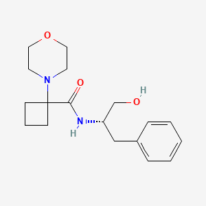 molecular formula C18H26N2O3 B7082488 N-[(2S)-1-hydroxy-3-phenylpropan-2-yl]-1-morpholin-4-ylcyclobutane-1-carboxamide 