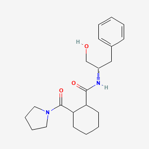 molecular formula C21H30N2O3 B7082490 N-[(2S)-1-hydroxy-3-phenylpropan-2-yl]-2-(pyrrolidine-1-carbonyl)cyclohexane-1-carboxamide 