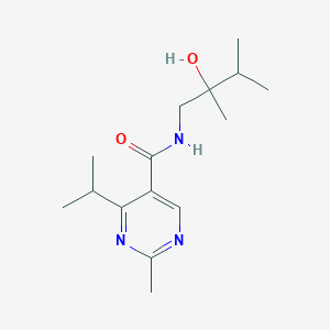 molecular formula C15H25N3O2 B7082623 N-(2-hydroxy-2,3-dimethylbutyl)-2-methyl-4-propan-2-ylpyrimidine-5-carboxamide 