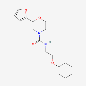 molecular formula C17H26N2O4 B7082733 N-(2-cyclohexyloxyethyl)-2-(furan-2-yl)morpholine-4-carboxamide 