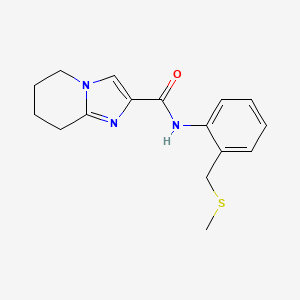 molecular formula C16H19N3OS B7082742 N-[2-(methylsulfanylmethyl)phenyl]-5,6,7,8-tetrahydroimidazo[1,2-a]pyridine-2-carboxamide 
