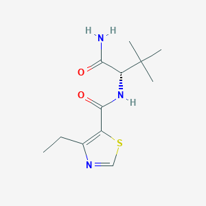 molecular formula C12H19N3O2S B7082767 N-[(2S)-1-amino-3,3-dimethyl-1-oxobutan-2-yl]-4-ethyl-1,3-thiazole-5-carboxamide 