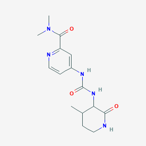 molecular formula C15H21N5O3 B7082815 N,N-dimethyl-4-[(4-methyl-2-oxopiperidin-3-yl)carbamoylamino]pyridine-2-carboxamide 