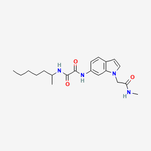 molecular formula C20H28N4O3 B7082830 N'-heptan-2-yl-N-[1-[2-(methylamino)-2-oxoethyl]indol-6-yl]oxamide 