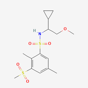 molecular formula C15H23NO5S2 B7082865 N-(1-cyclopropyl-2-methoxyethyl)-2,5-dimethyl-3-methylsulfonylbenzenesulfonamide 