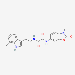 molecular formula C21H20N4O4 B7082886 N-[2-(7-methyl-1H-indol-3-yl)ethyl]-N'-(3-methyl-2-oxo-1,3-benzoxazol-6-yl)oxamide 