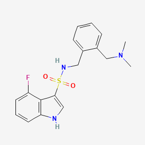molecular formula C18H20FN3O2S B7082999 N-[[2-[(dimethylamino)methyl]phenyl]methyl]-4-fluoro-1H-indole-3-sulfonamide 